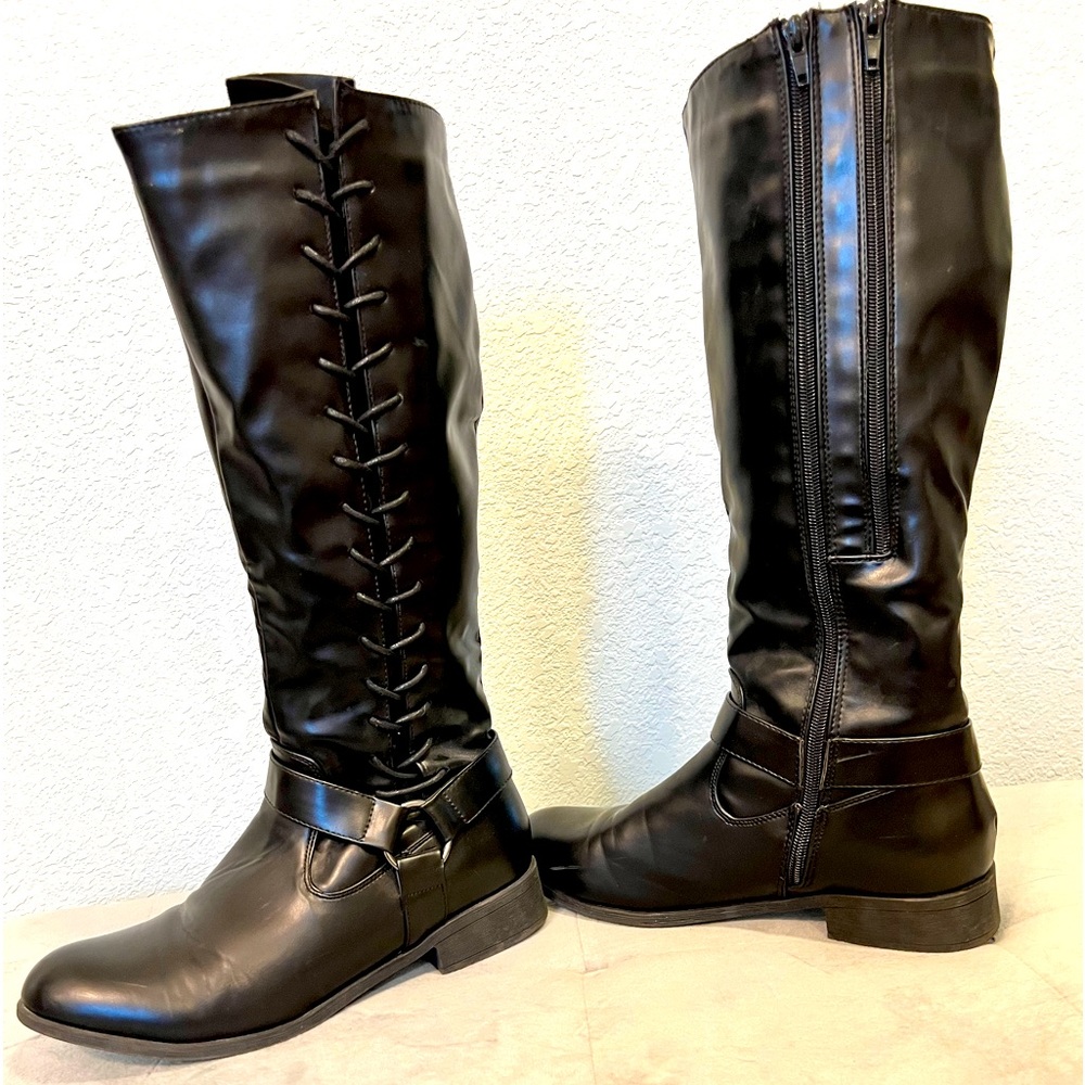 Double zipper Valenti Franco black mid-calf boots